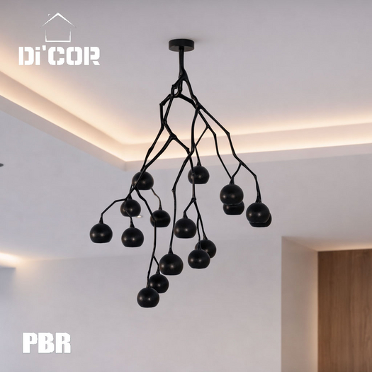 Second Life Marketplace - Di'Cor Branched Chandelier [Black]